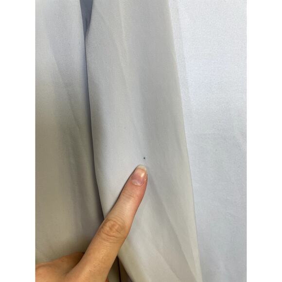 SOMMER MANN Long Sleeve Button Down Padded Shoulder Tie Neck Blouse Size 40 - Picture 6 of 11